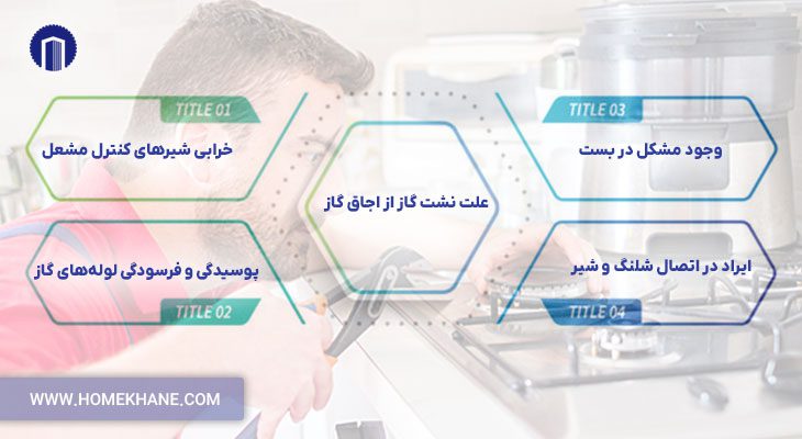 عیب یابی 4 علت نشت گاز از اجاق گاز