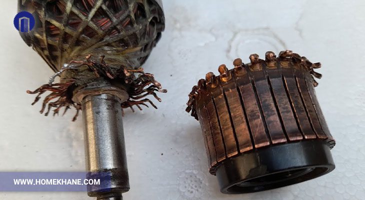 خراب بودن آرمیچر و بالشتک موتور آبمیوه گیری